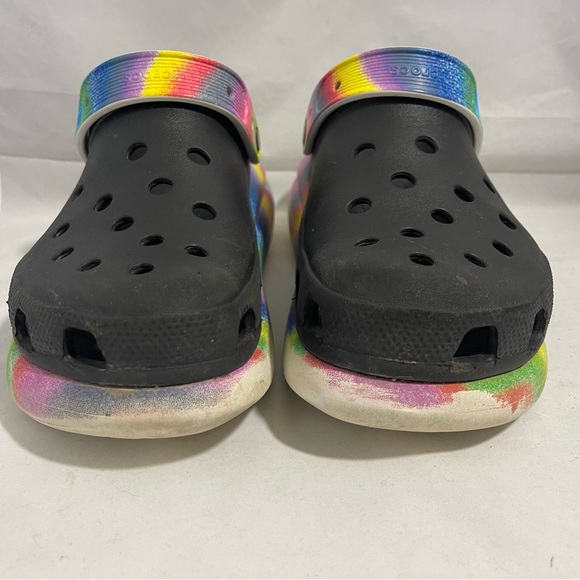 CROCS | Rainbow Wedge Platform Slip On Clog Size W10 M8 - Picture 9 of 10